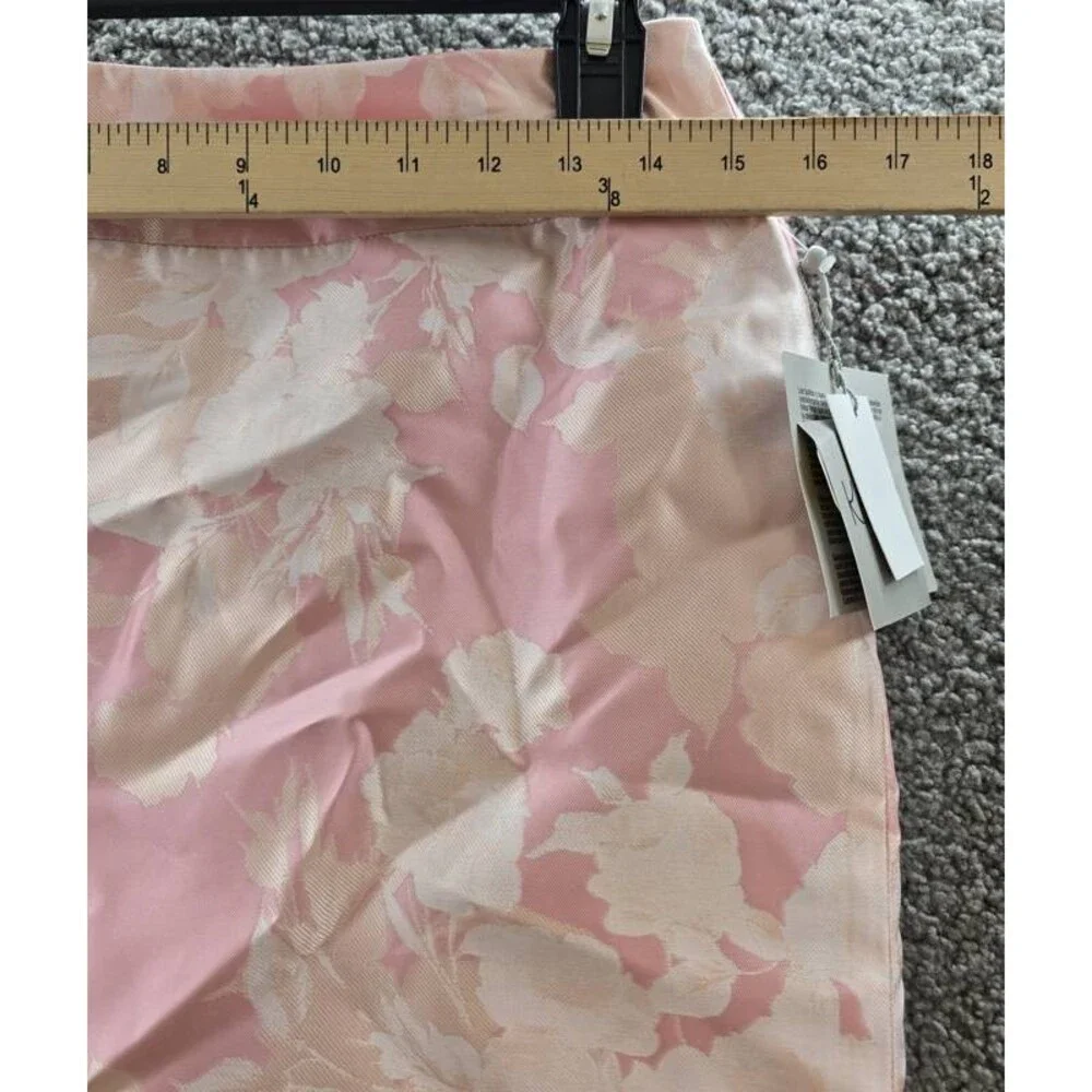 Kasper Floral-Print Scalloped-Edge Pencil Skirt Women's 2P Tutu Pink Back Zip
